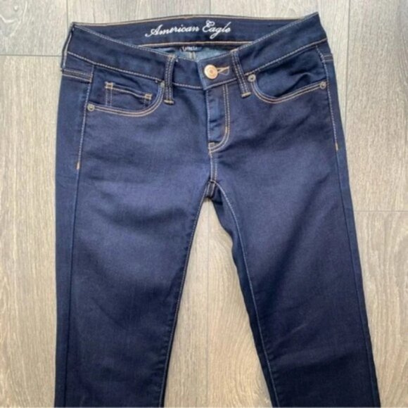 American Eagle Skinny Jeans Stretch Denim Dark Wash Low rise Y2K 2000s Size 2 - Picture 4 of 14